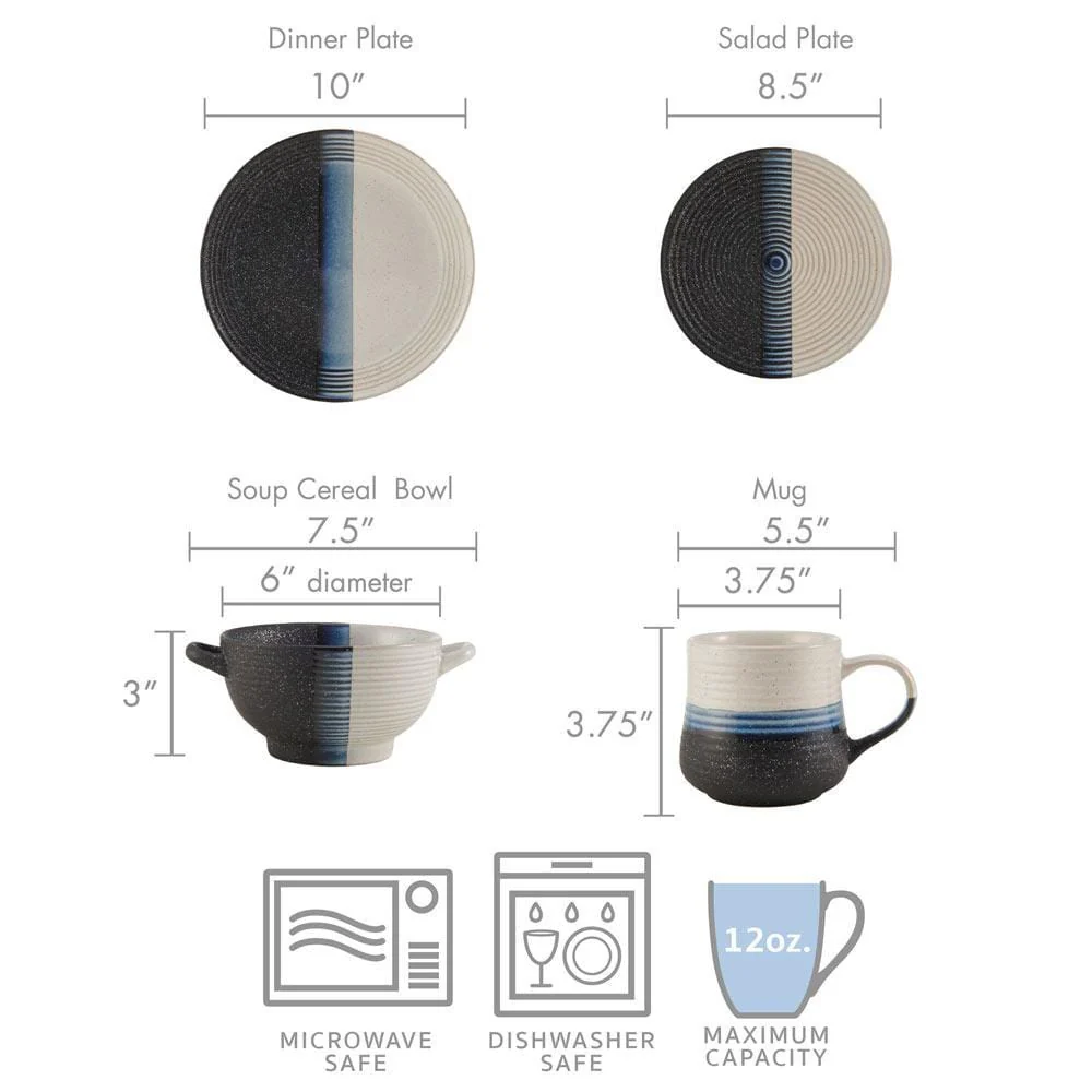 Jaxon 16 Piece Dinnerware Set, Service for 4