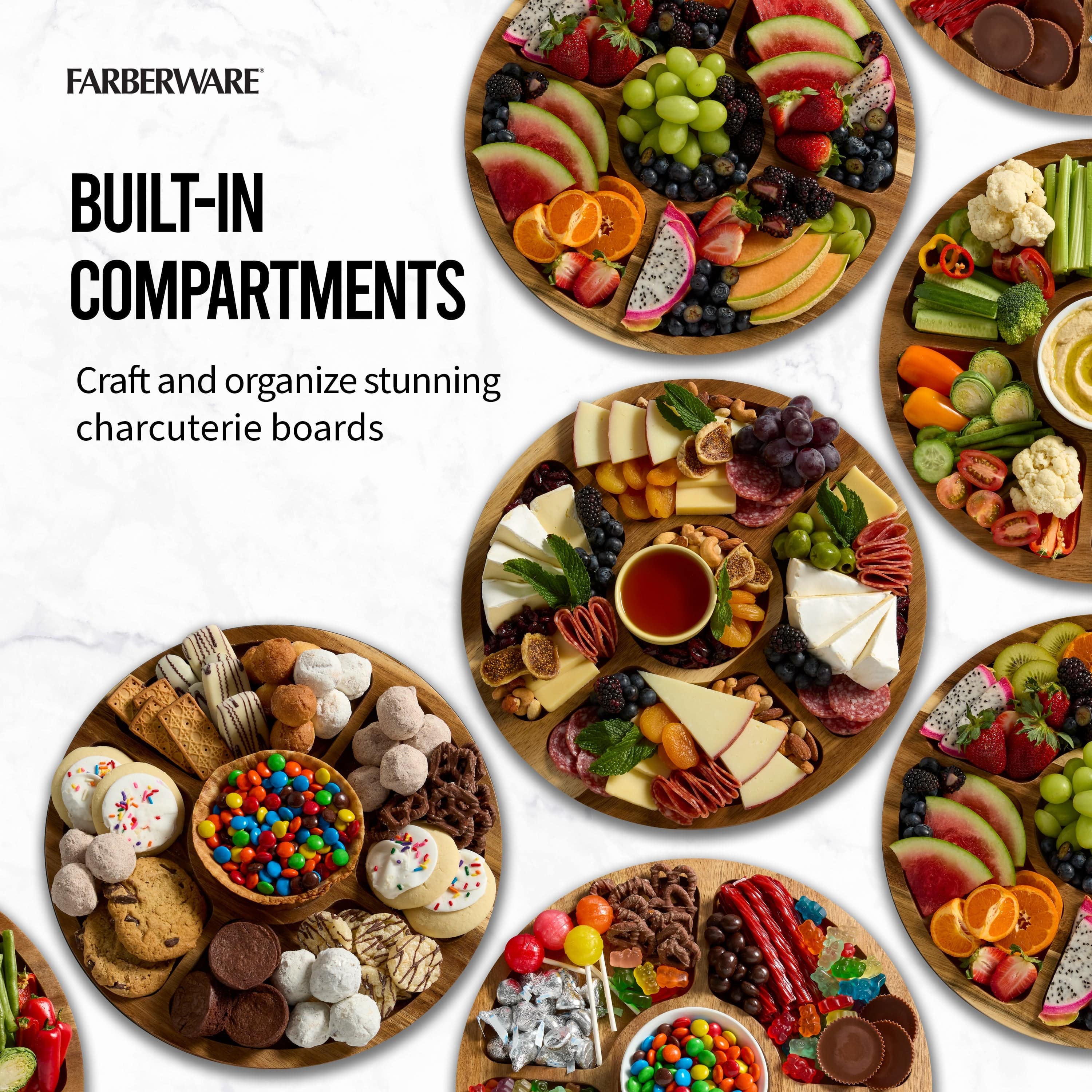 Farberware Build-A-Board ™ Cutting Board with Clear Locking Lid, 14 IN Round