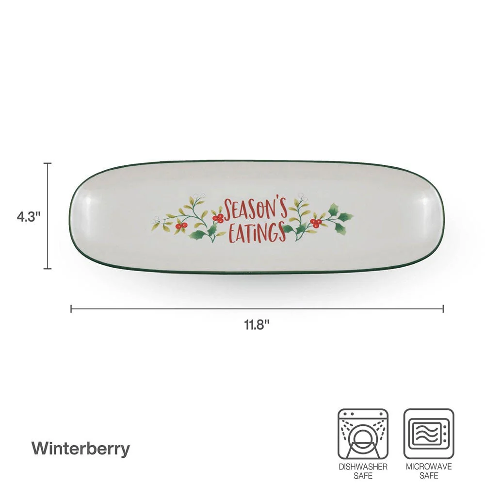 Winterberry® Sentiments Serve Tray with Dip Bowl