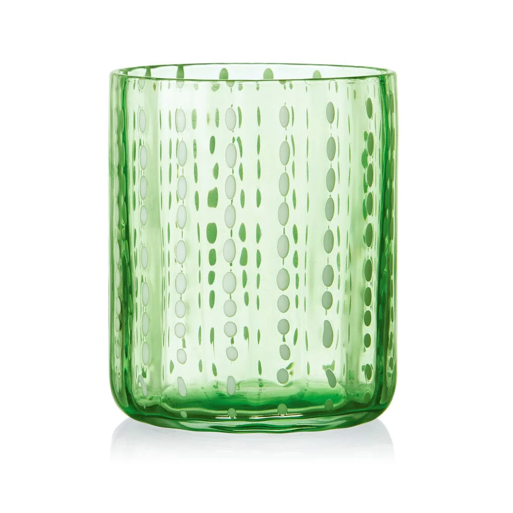 Darbie Angell Dappled Clouds Seafoam Set of 4 Double Old Fashioned Glasses