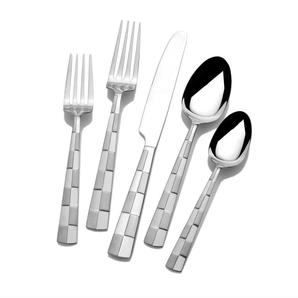 Checkered Frost 20 Piece Flatware Set, Service for 4