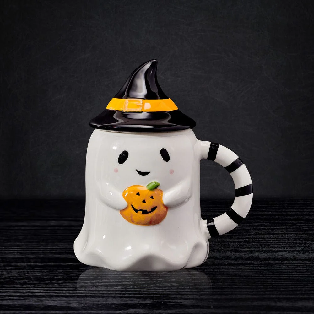 Halloween Ghost Mug with Lid