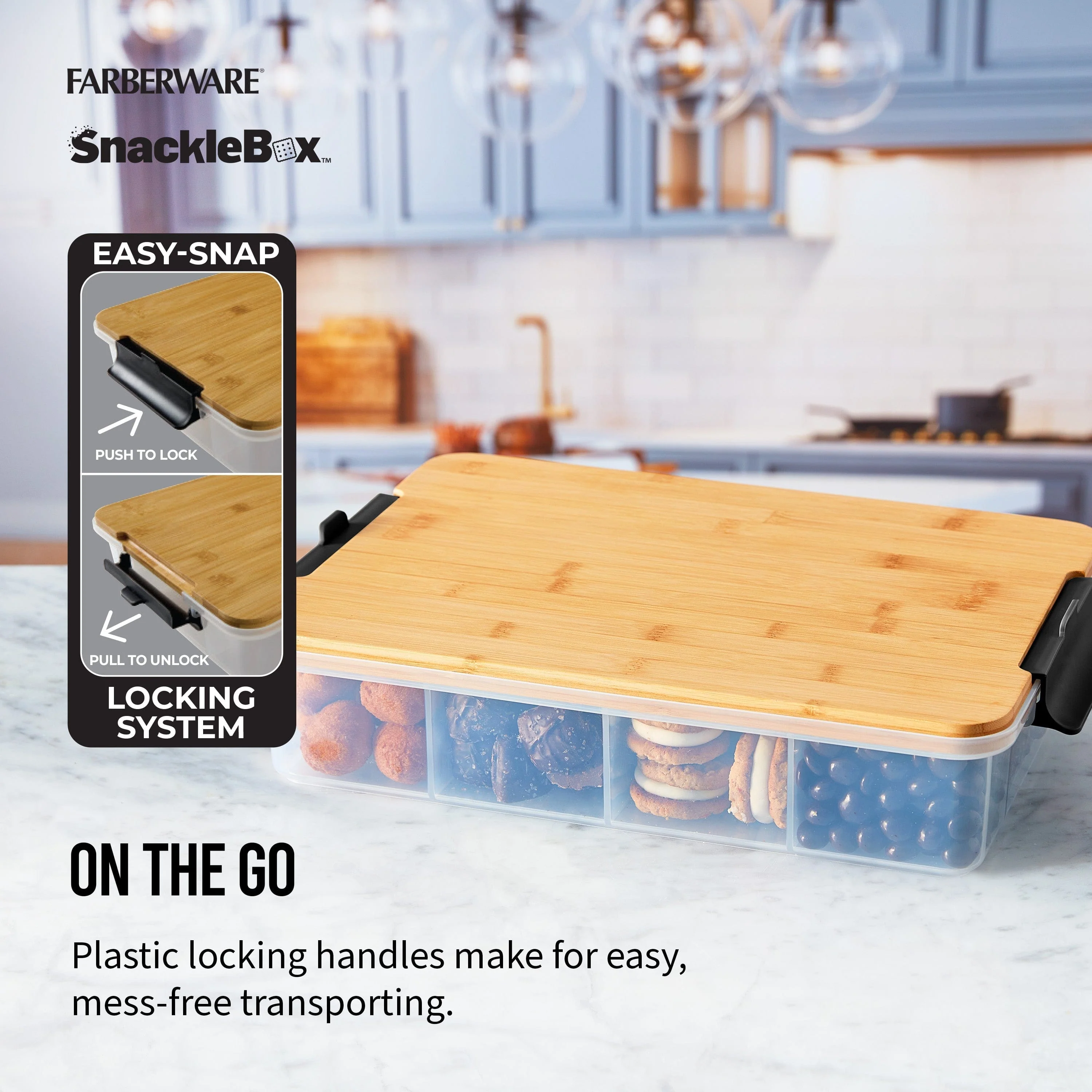 Farberware Build-A-Board ™ Snacklebox with Locking Plastic Cutting Board Lid