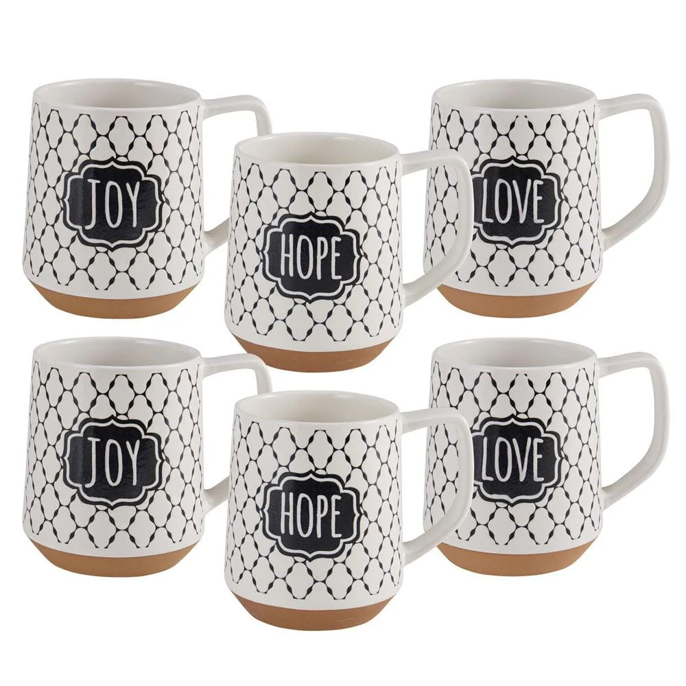 Sentiment Lattice Set of 6 Mugs, Assorted