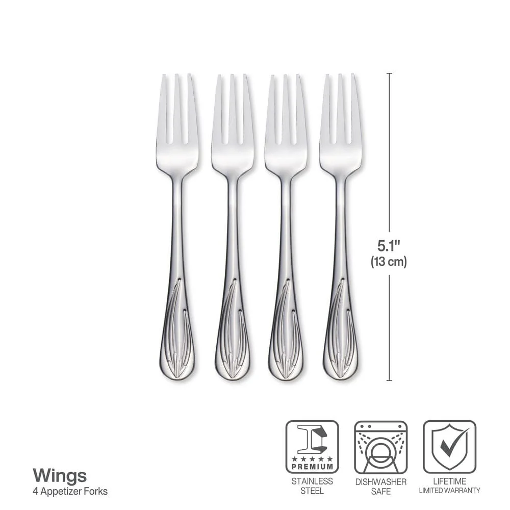 Darbie Angell Wings Set of 4 Appetizer Forks