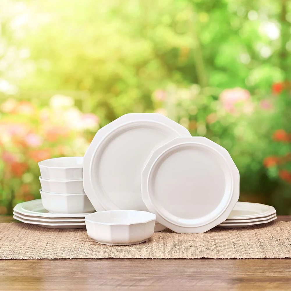 Heritage 12 Piece Outdoor Melamine Dinnerware Set, Service for 4