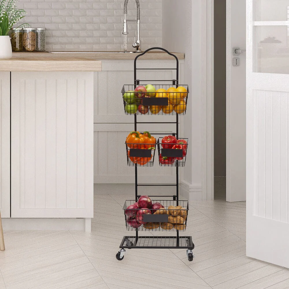 Mercato 3 Tier Adjustable Storage Rack with Chalkboard Plates