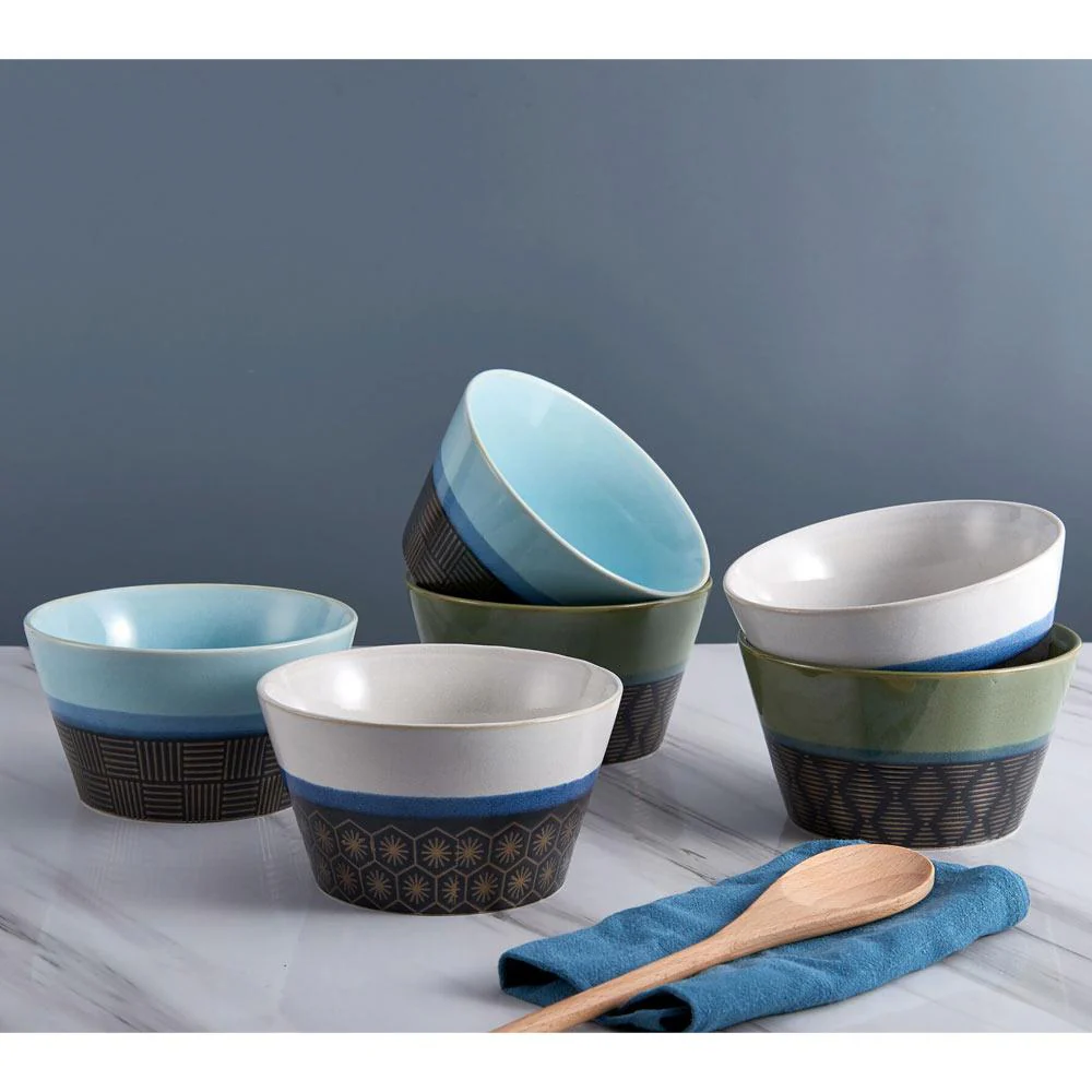 Marcus Conical Set of 6 Soup Cereal Bowls, Assorted