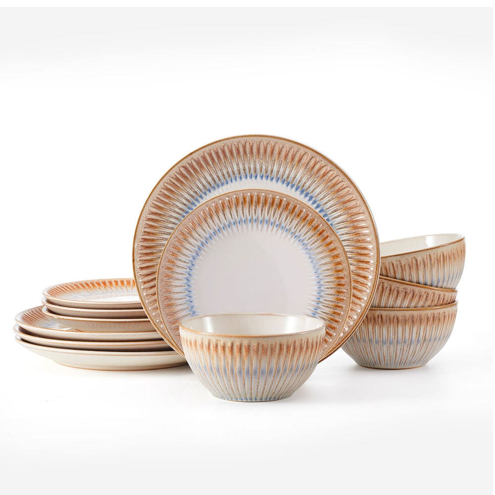 Hensley Taupe 12 Piece Dinnerware Set, Service for 4