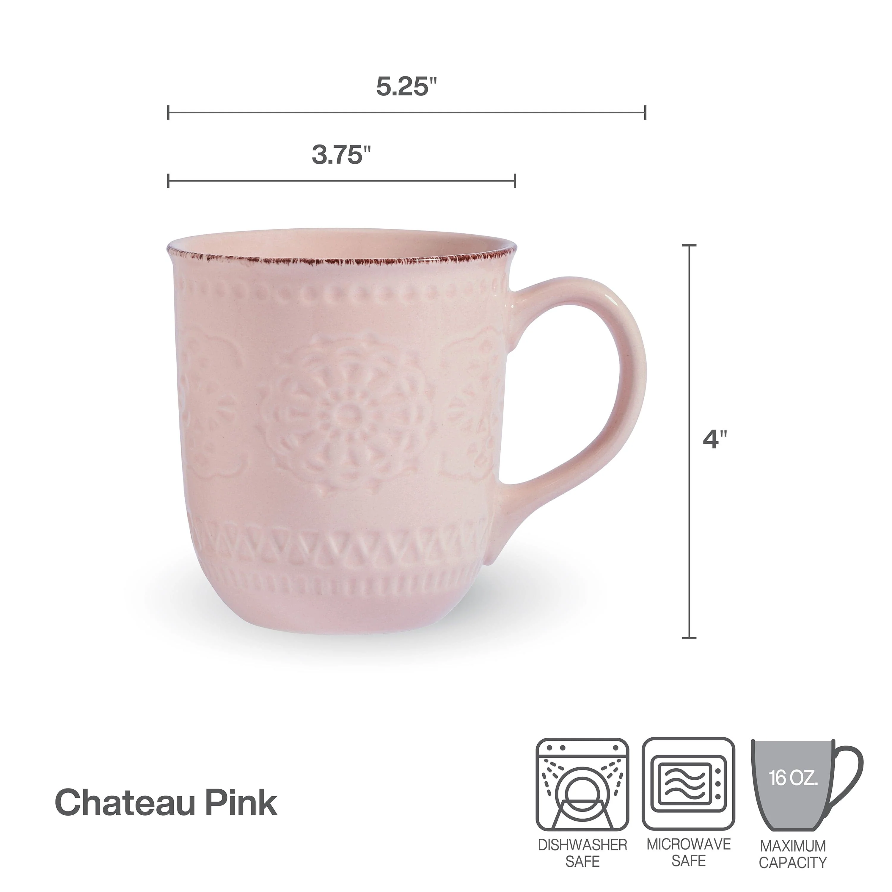 Chateau Pink Set of 4 Mugs