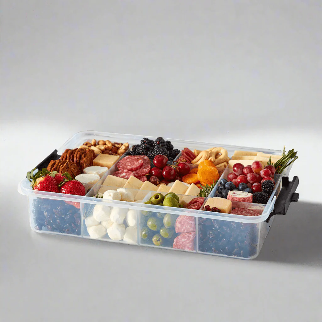 Farberware Build-A-Board ™ Snacklebox Locking Cutting Board Lid, Portable Charcuterie Storage with Compartments 11x16