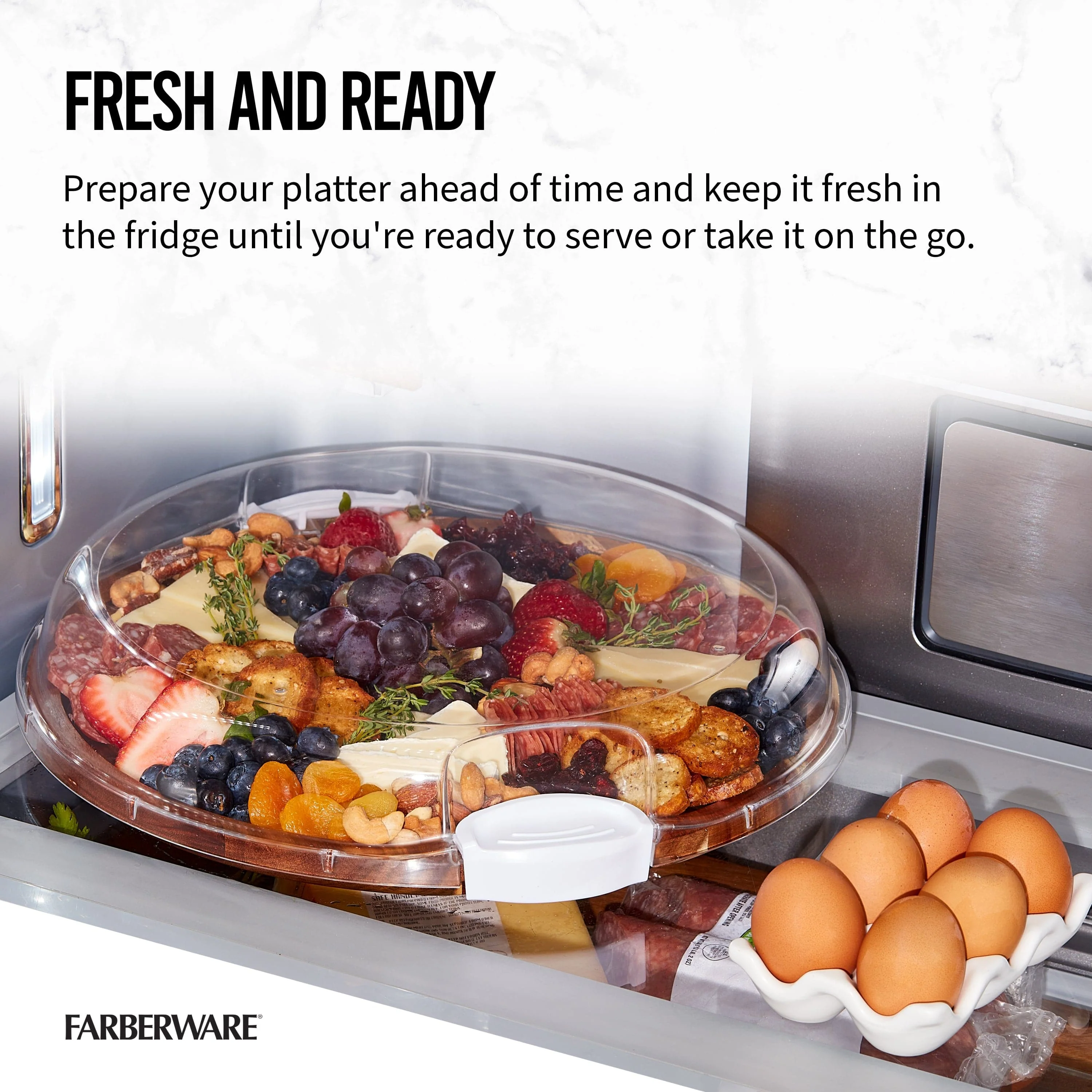 Farberware Build-A-Board ™ Cutting Board with Clear Locking Lid, 14 IN Round