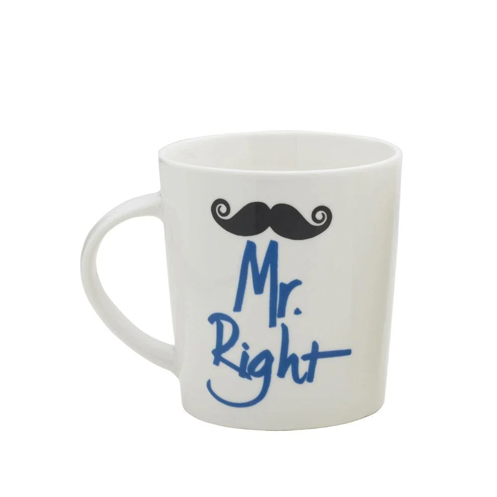 Sentiment Mugs Set of 2 Mr and Mrs Right Mugs