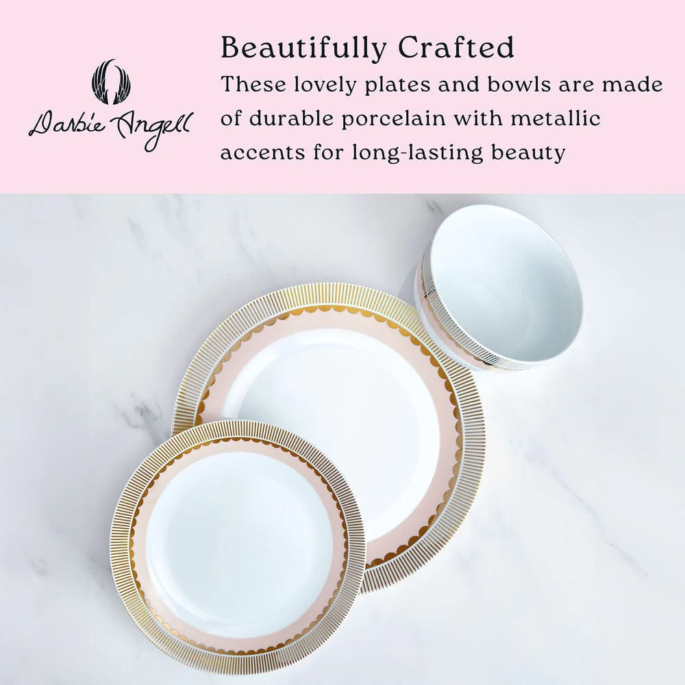 Darbie Angell Golden Charm Metallic 12 Piece Dinnerware Set, Service for 4