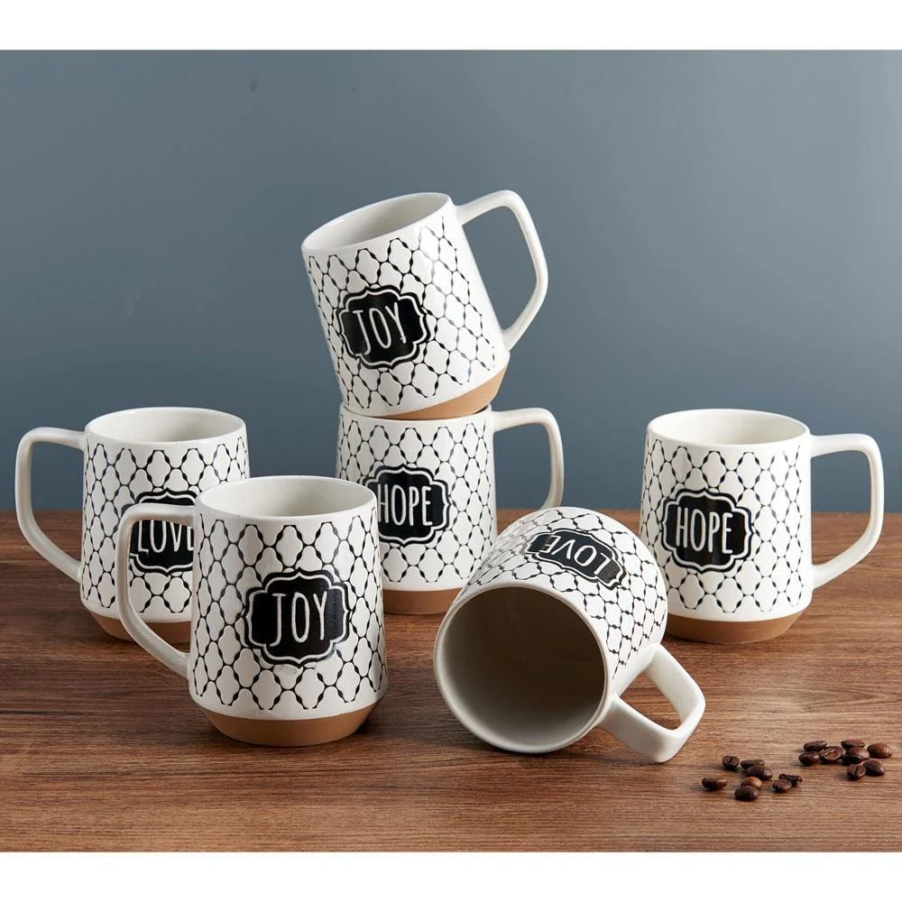 Sentiment Lattice Set of 6 Mugs, Assorted