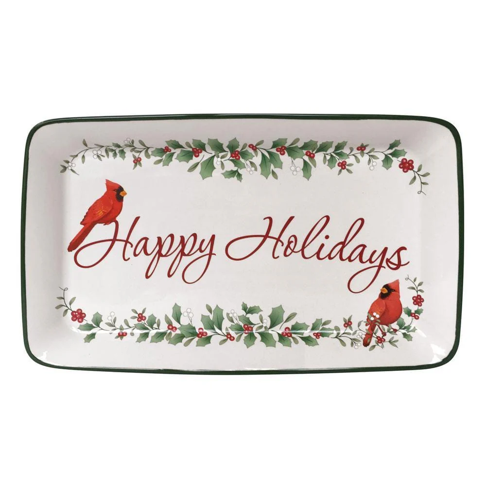 Winterberry® Happy Holidays Rectangular Tray