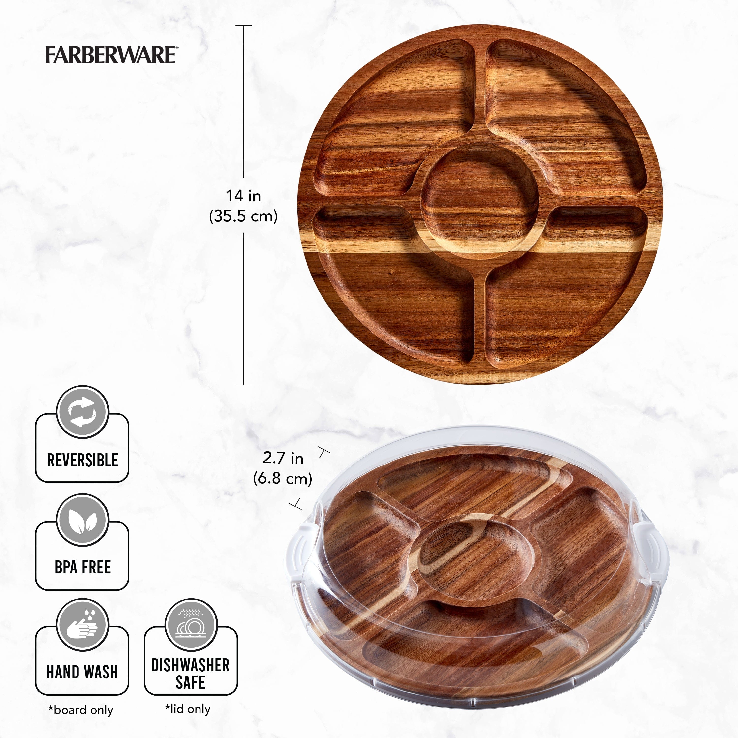 Farberware Build-A-Board ™ Cutting Board with Clear Locking Lid, 14 IN Round