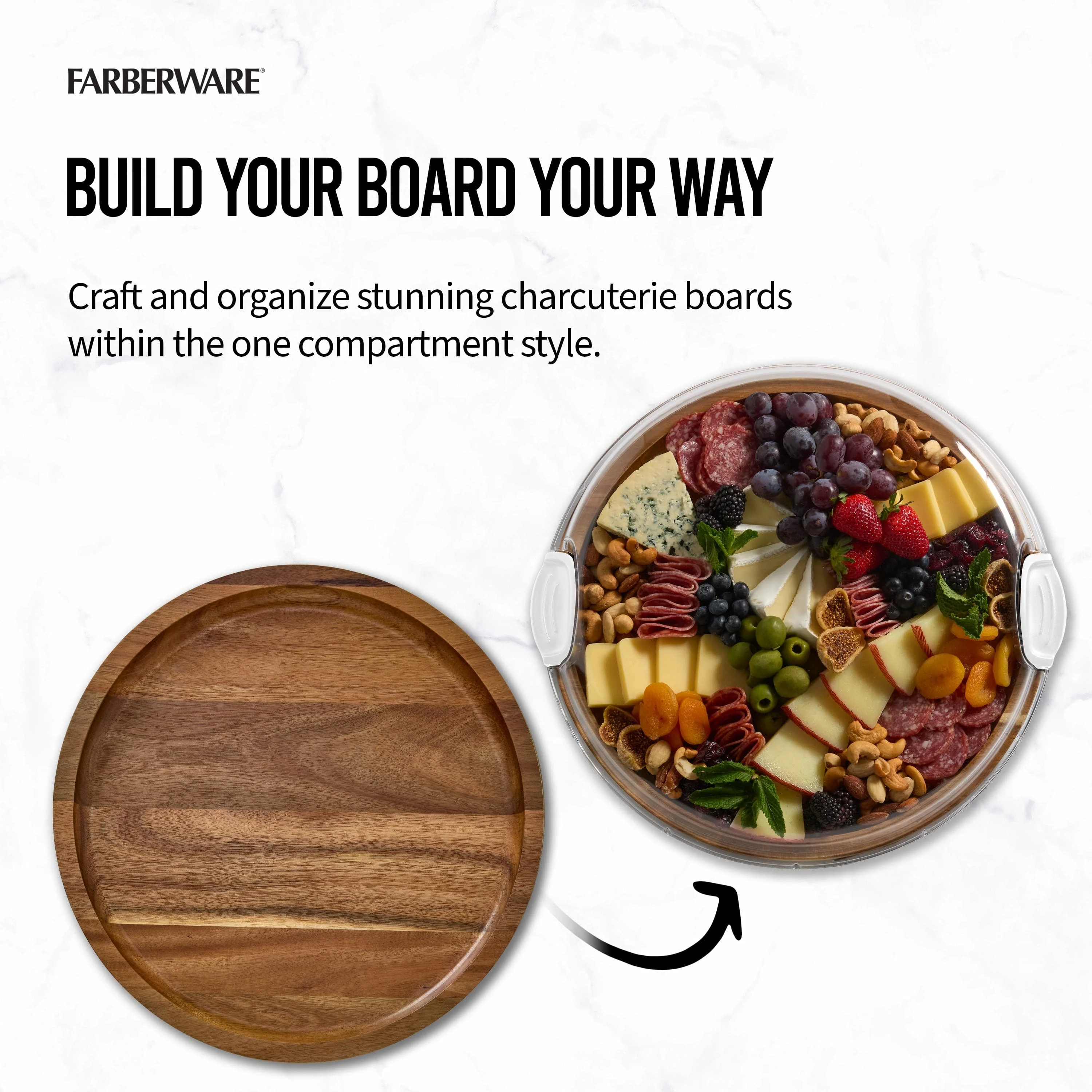 Farberware Build-A-Board ™ Cutting Board with Clear Locking Lid, 14 IN Round