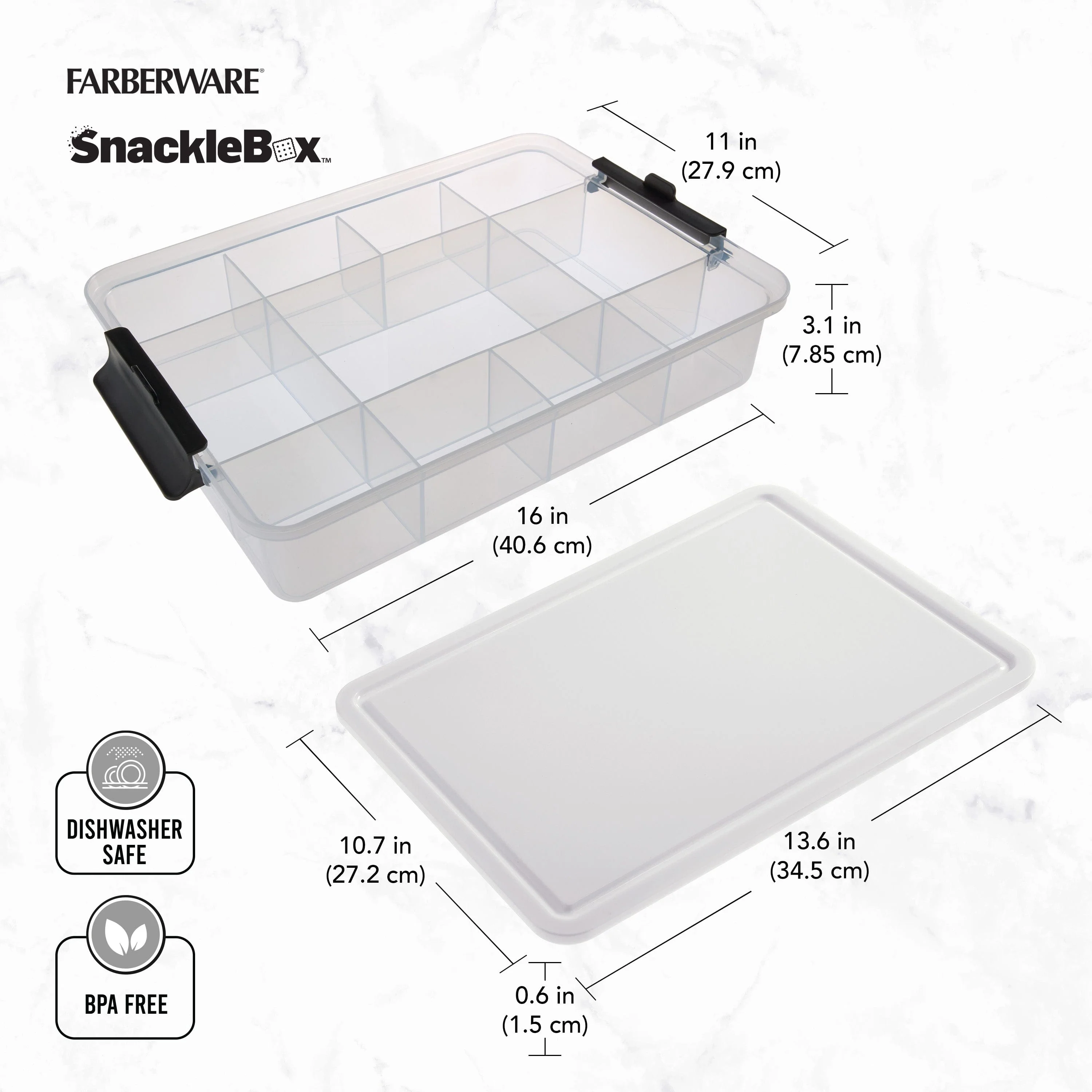Farberware Build-A-Board ™ Snacklebox with Locking Plastic Cutting Board Lid