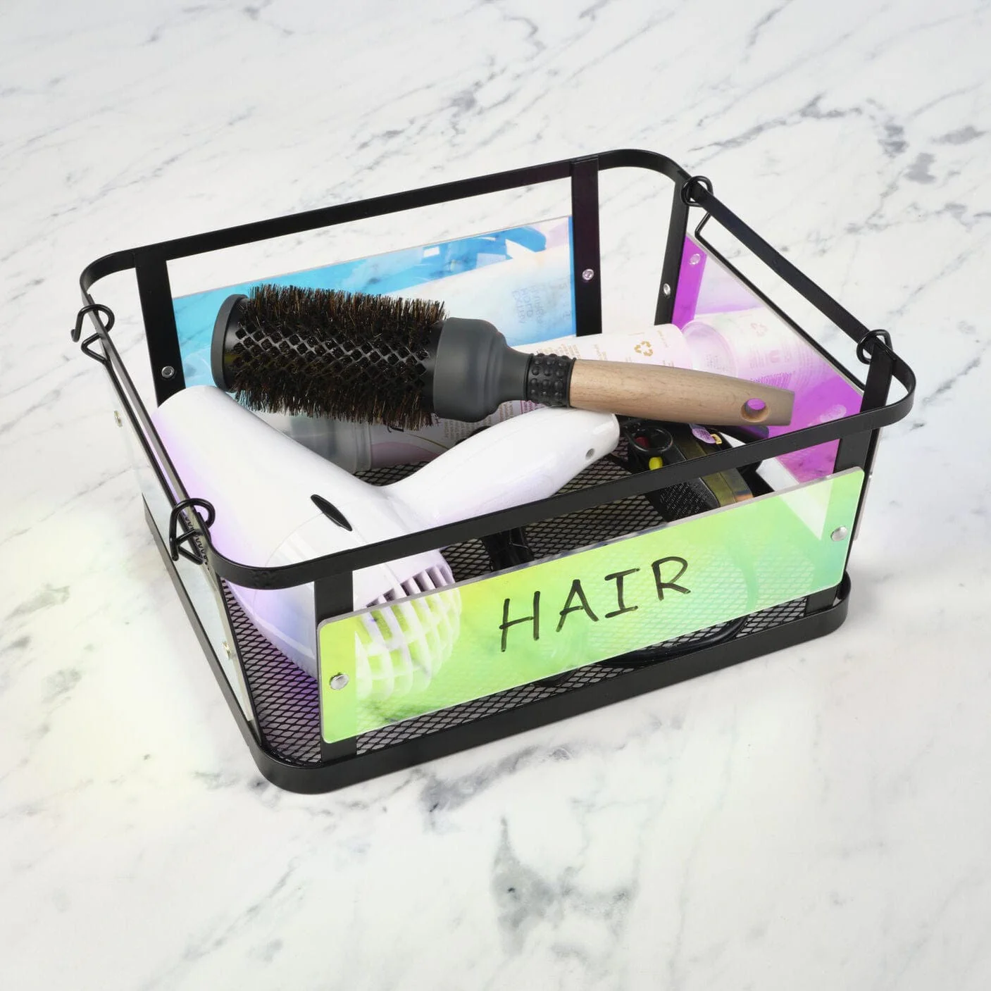 Ava Iridescent Stackable Storage Basket