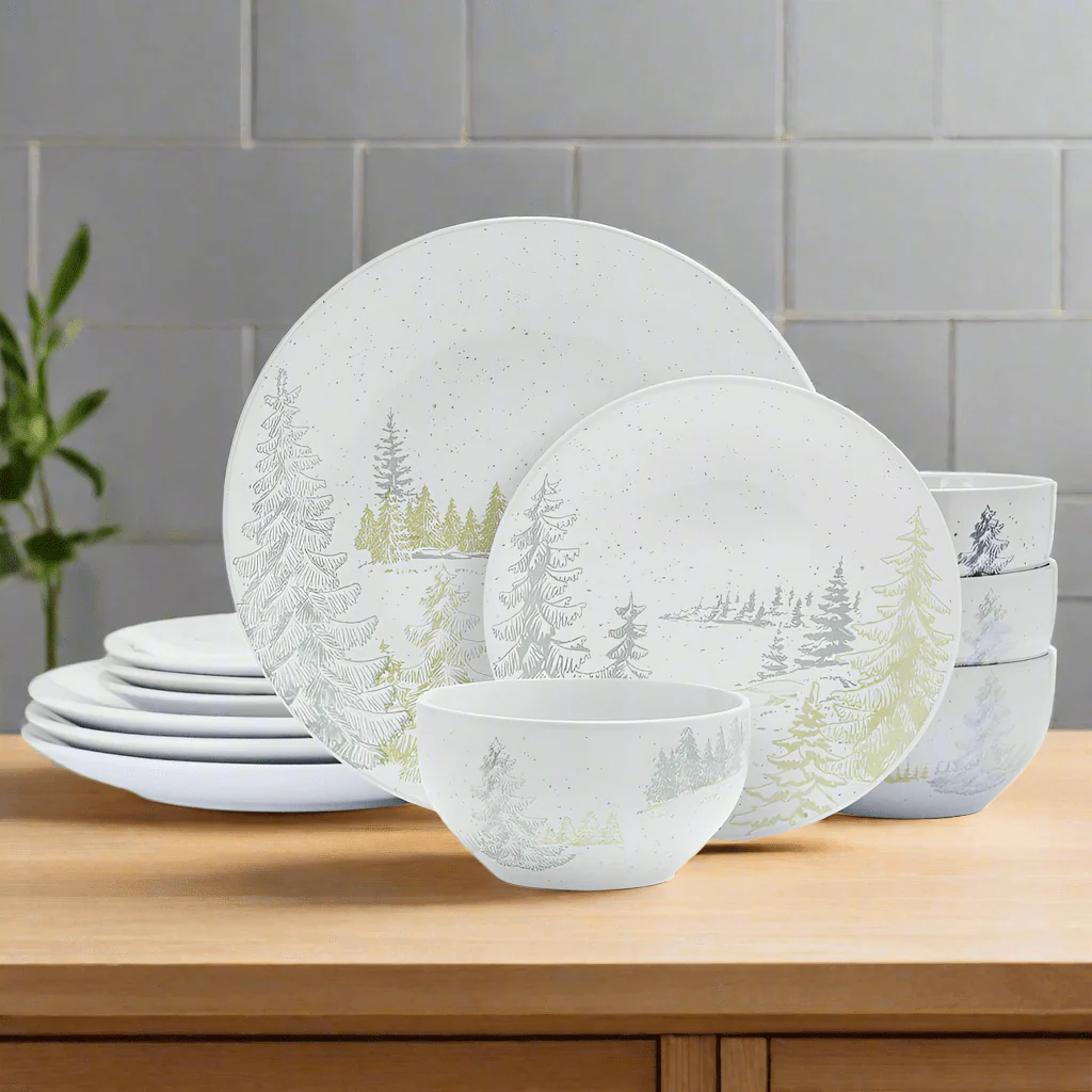 Tranquil Trails 12 Piece Dinnerware Set, Service for 4