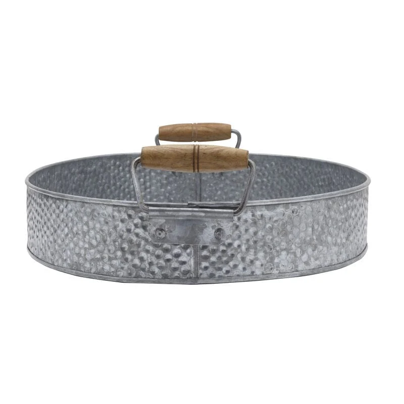 Galvanized Oval Serving Tray