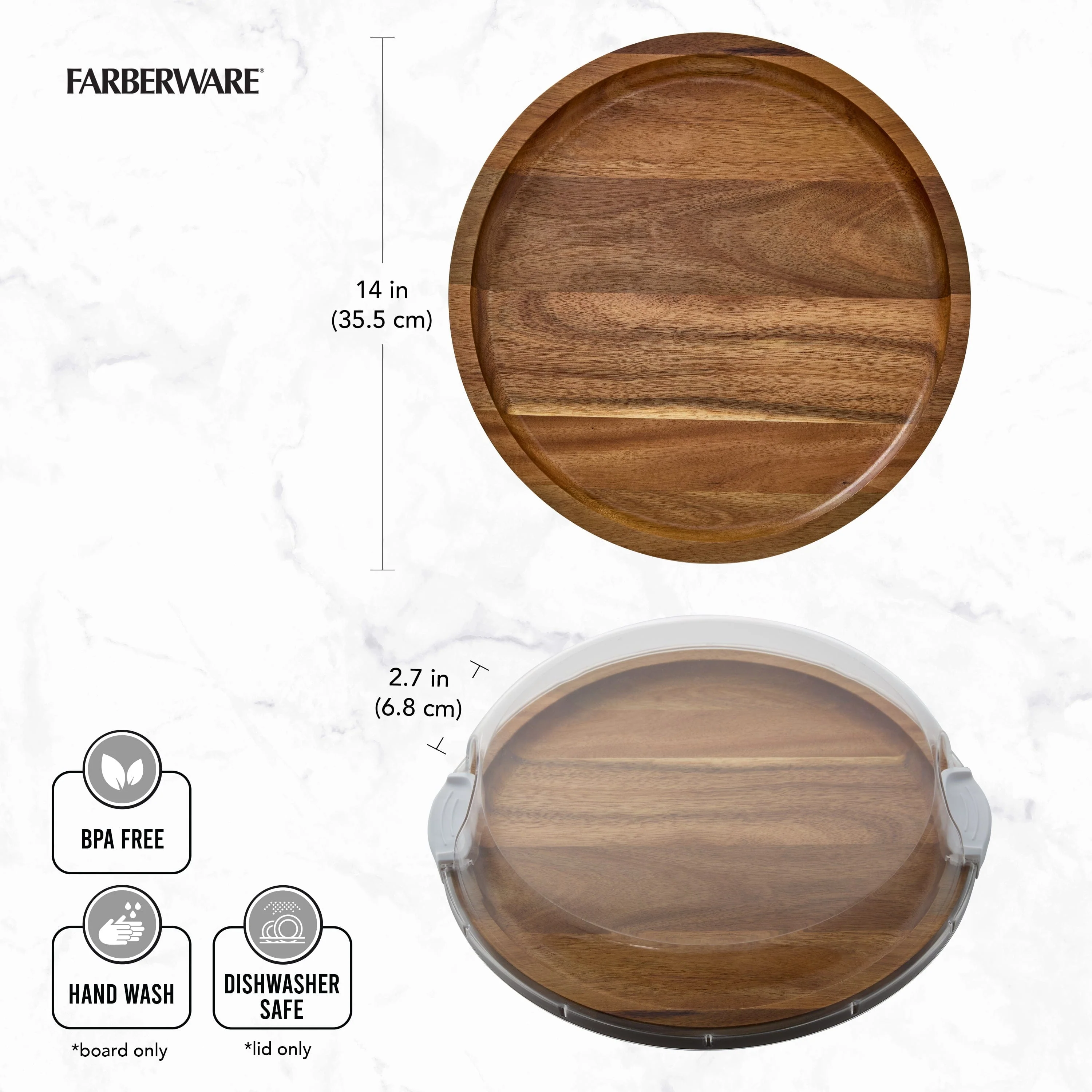 Farberware Build-A-Board ™ Cutting Board with Clear Locking Lid, 14 IN Round