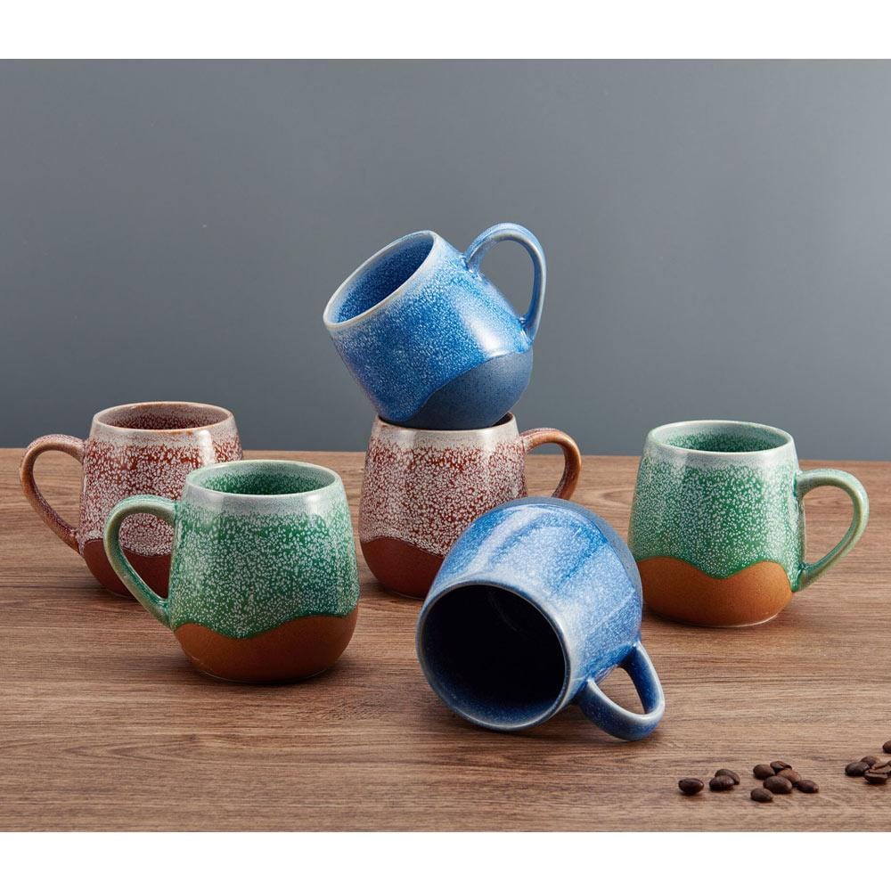 Wave Set of 6 Reactive Mugs, Assorted