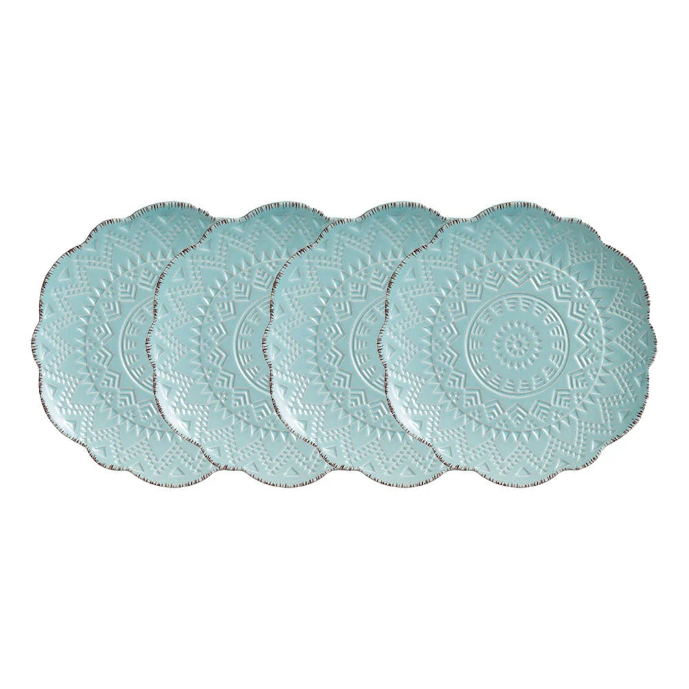 Remembrance Teal Set of 4 Salad Plates