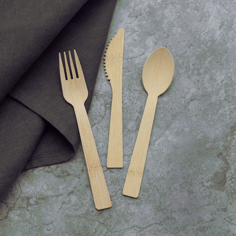 Let's Eat 72 Piece Bamboo Flatware Set