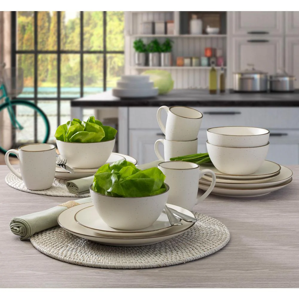 Juliana Cream 16 Piece Dinnerware Set, Service for 4