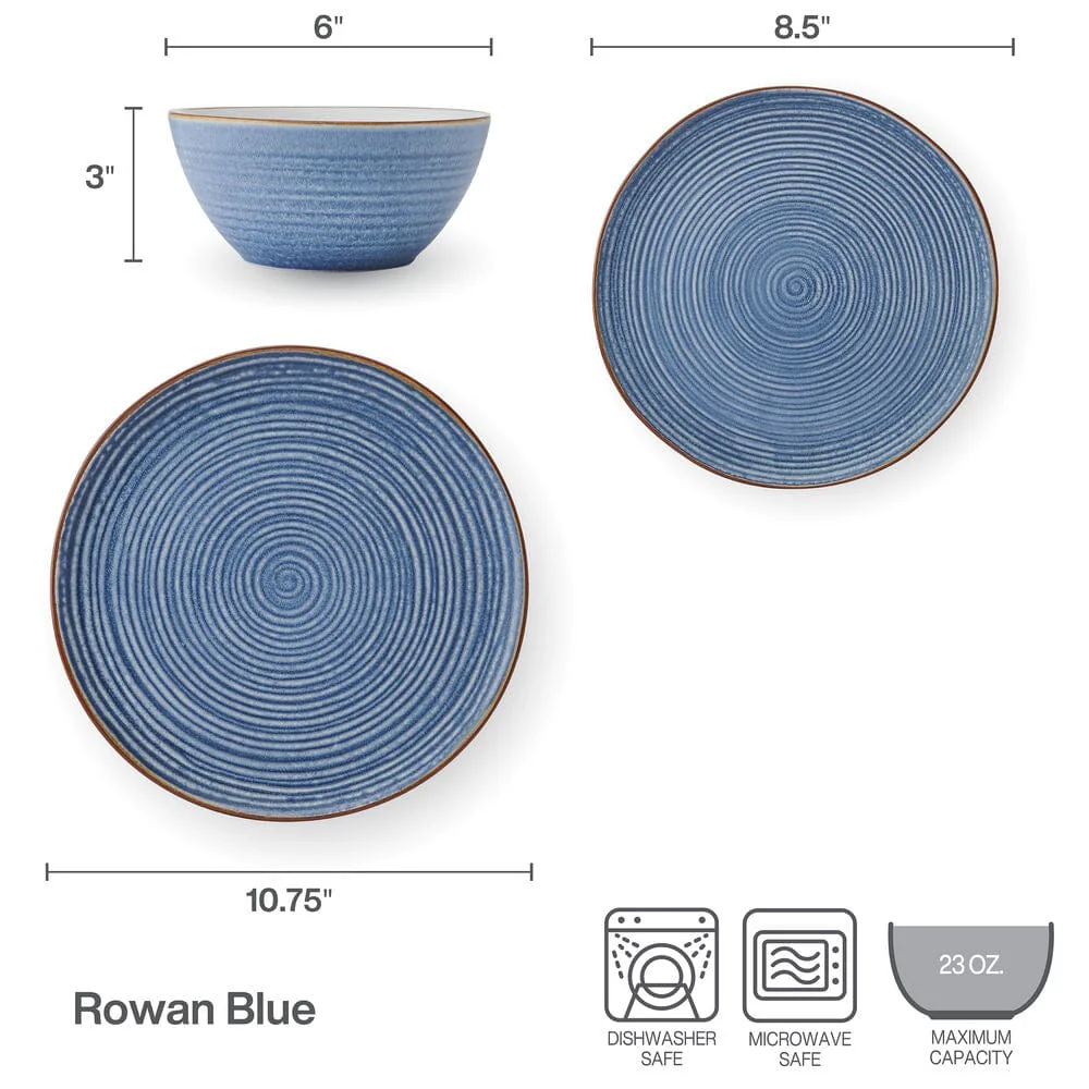 Rowan Blue 12 Piece Set, Service for 4