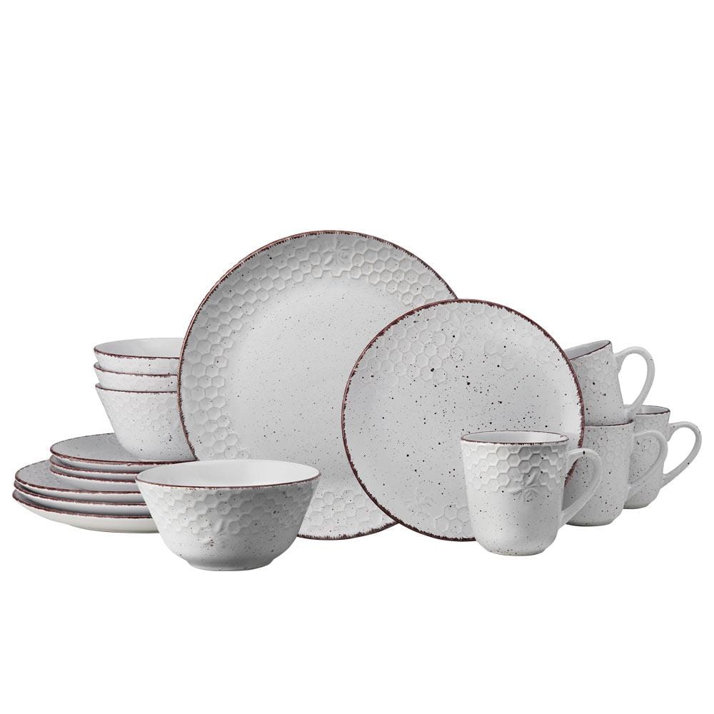 Bumble Bee White 16 Piece Dinnerware Set, Service for 4