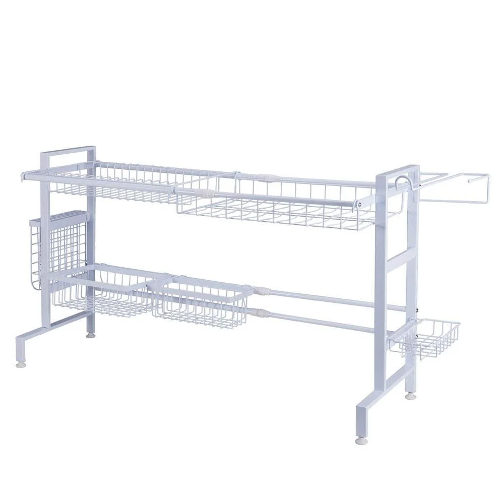 Over the Sink 2 Tier Expandable Organizer Dish Drying Rack