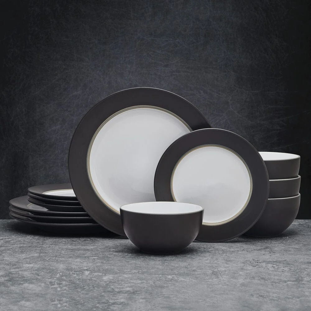 Grayson Charcoal 12 Piece Dinnerware Set, Service for 4