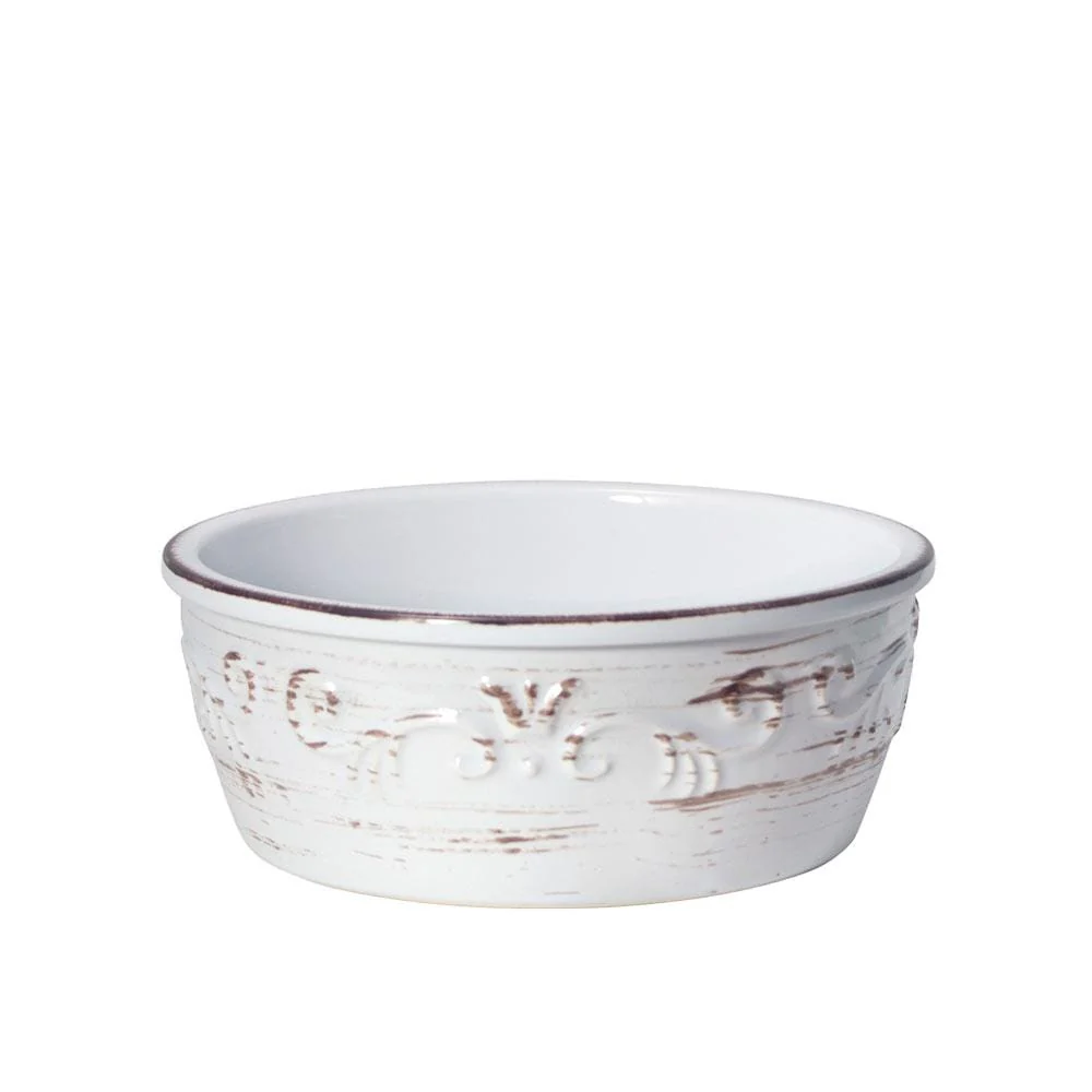 Trellis White Storage Bowl with Lid