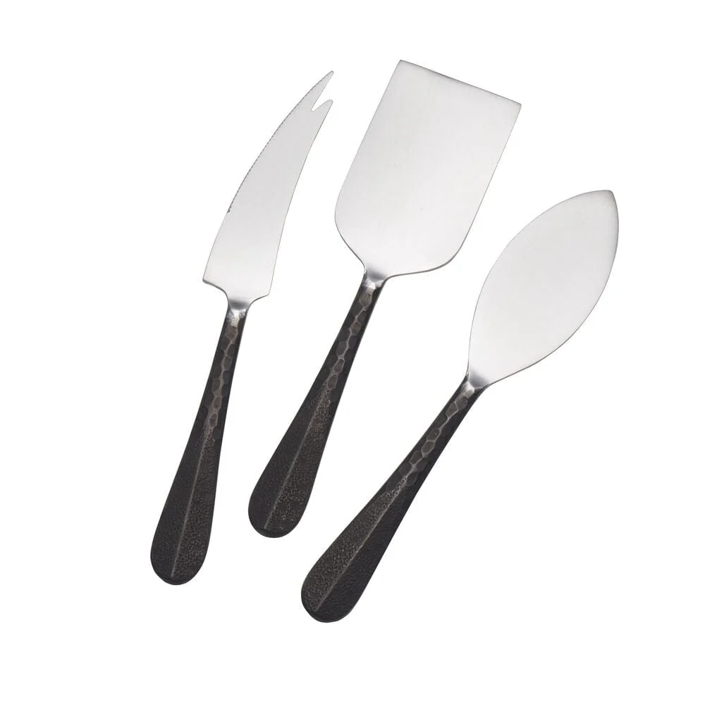 Sable Black 3 Piece Cheese Set