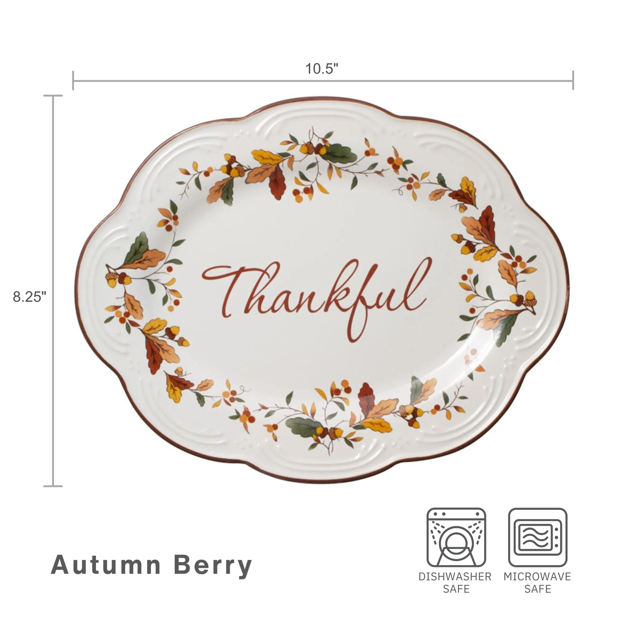 Autumn Berry Small Oval Platter