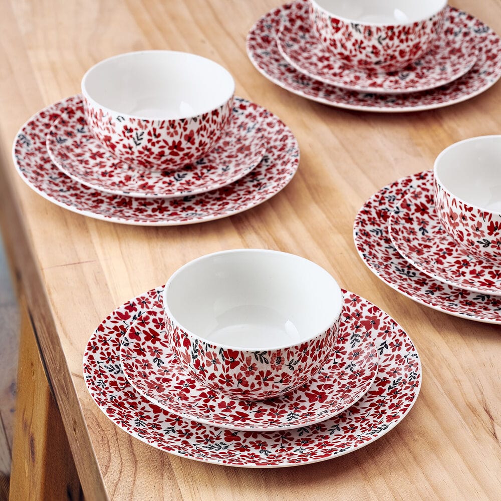 Radiant Blossom 12 Piece Dinnerware Set, Service for 4
