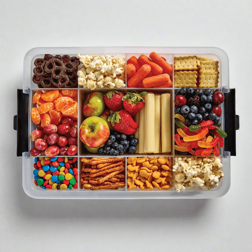 Farberware Build-A-Board ™ Snacklebox Locking Cutting Board Lid, Portable Charcuterie Storage with Compartments 11x16