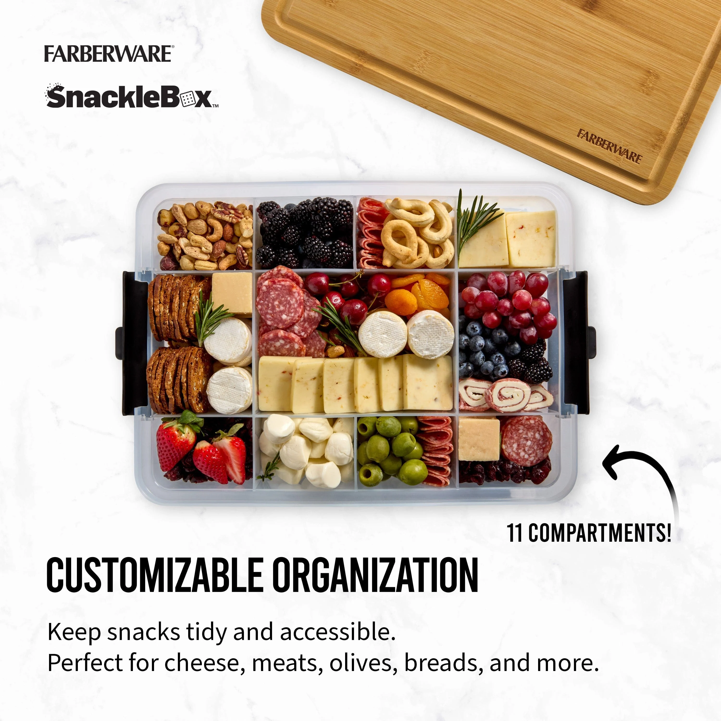 Farberware Build-A-Board ™ Snacklebox with Locking Plastic Cutting Board Lid