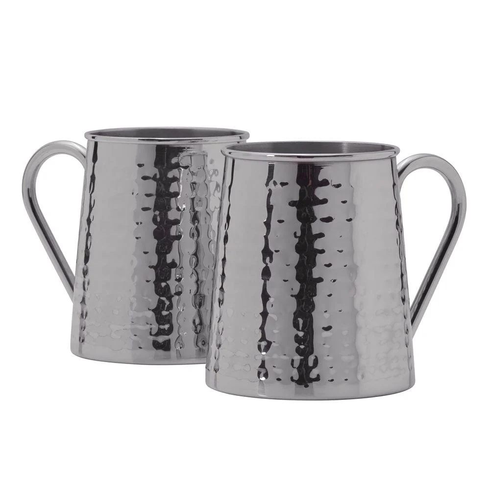 Drew and Jonathan Stainless Hammered Set of 2 Beer Mugs