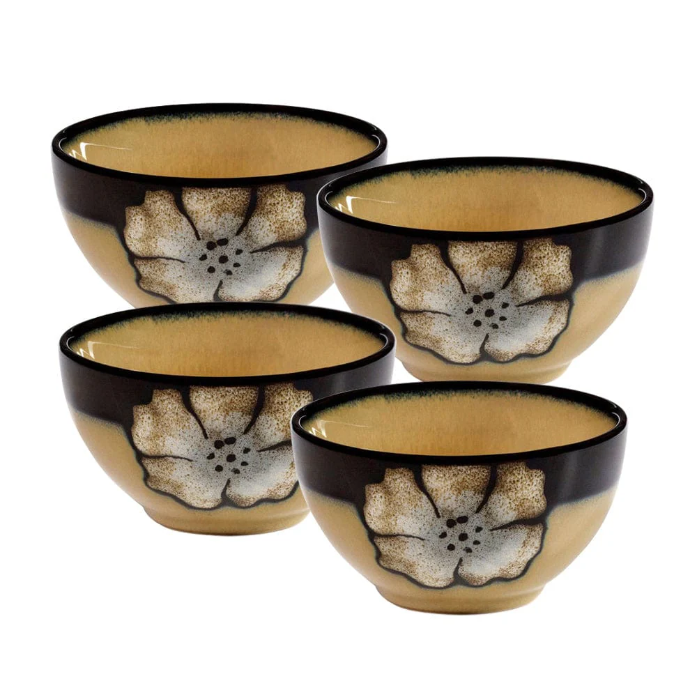 Painted Poppies Set of 4 Fruit Bowls