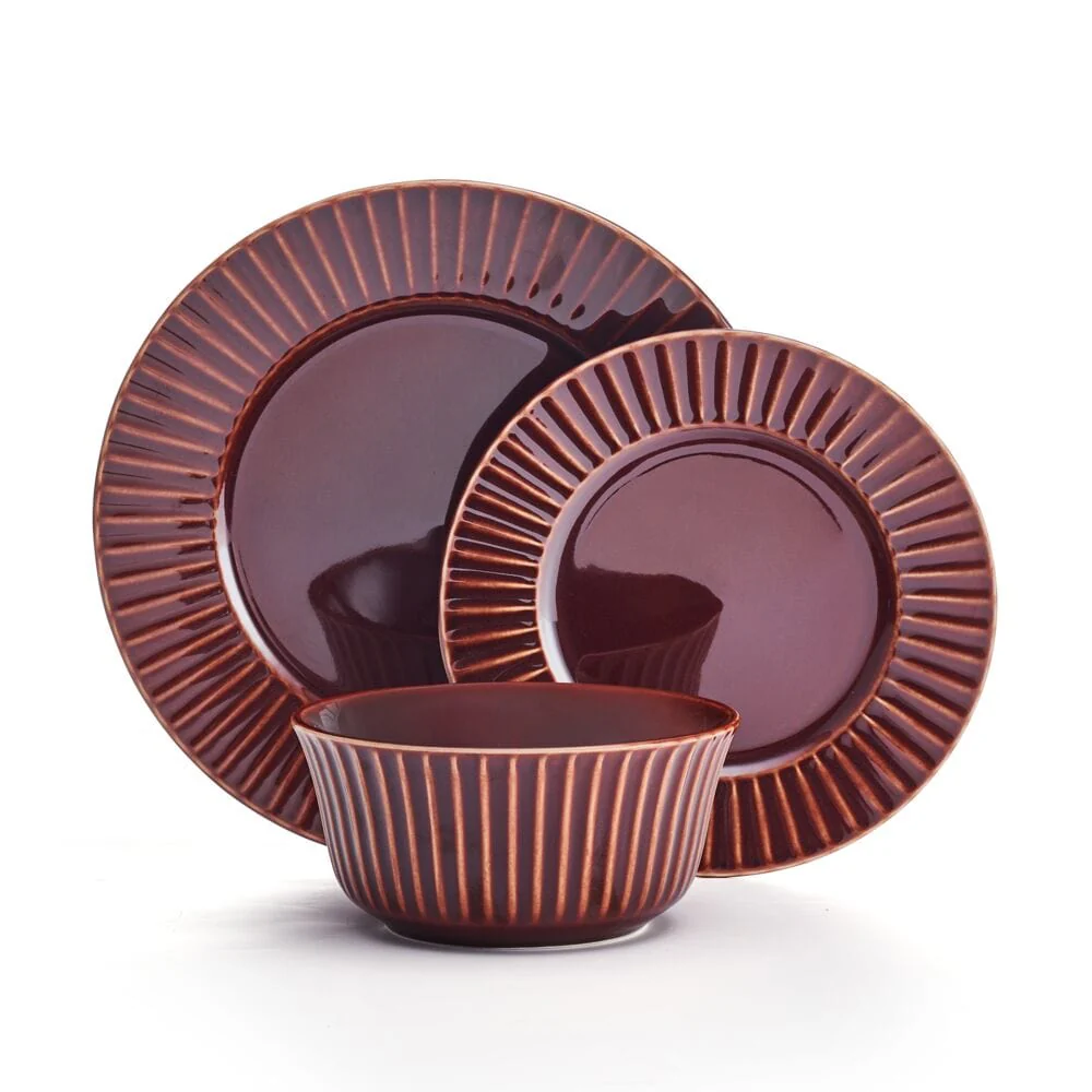 Dannie Red 12 Piece Dinnerware Set, Service for 4