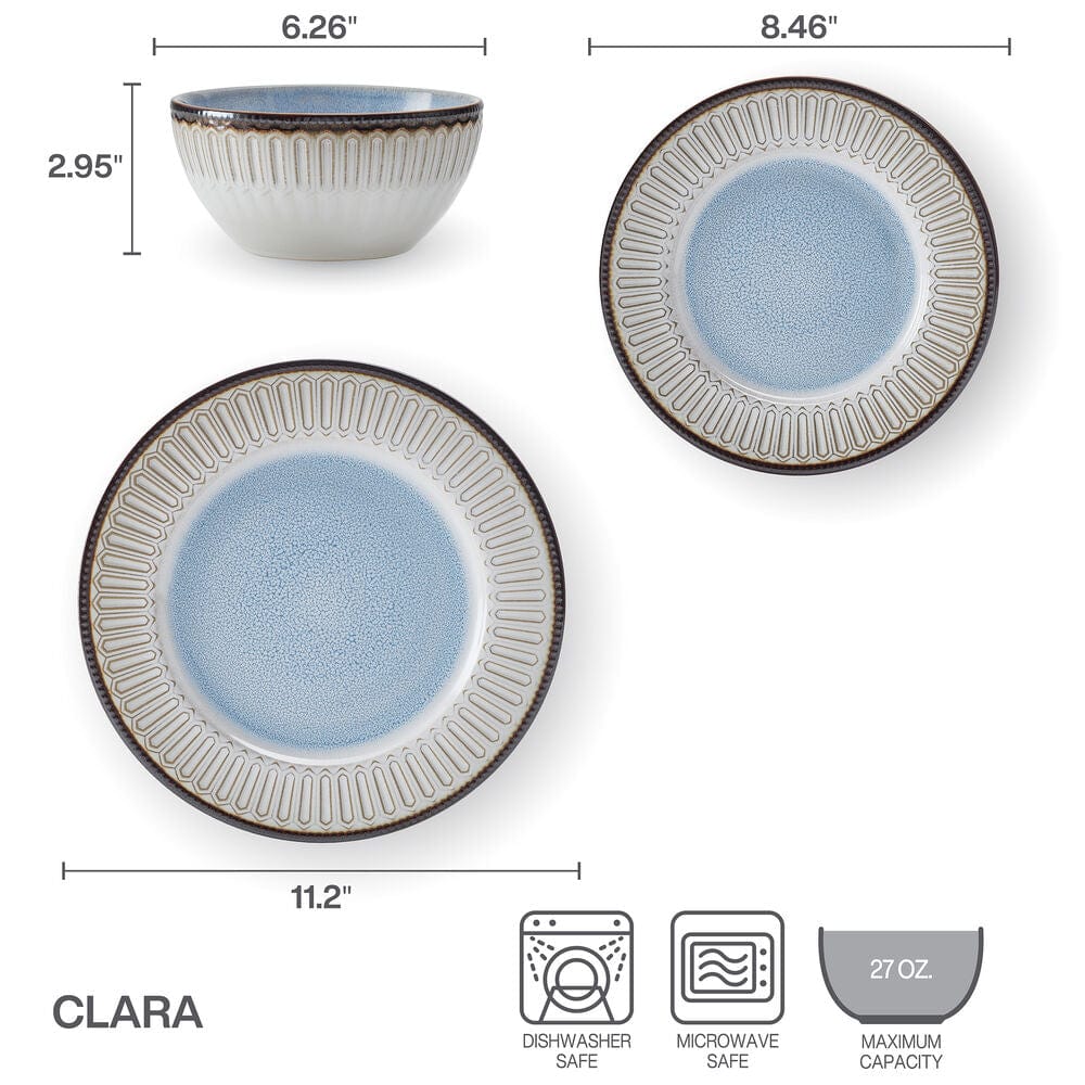 Clara 12 Piece Dinnerware Set, Service for 4