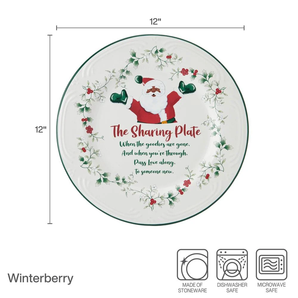 Winterberry® African American Santa Sharing Plate