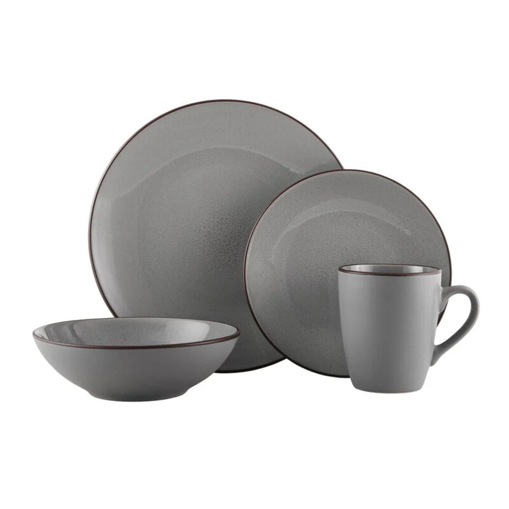 Pierce Gray 16 Piece Dinnerware Set, Service for 4