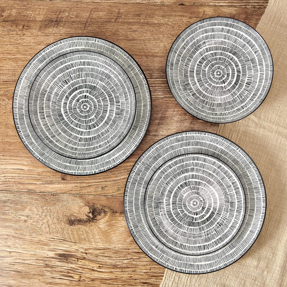 Sketch Serenade 12 Piece Dinnerware Set, Service For 4