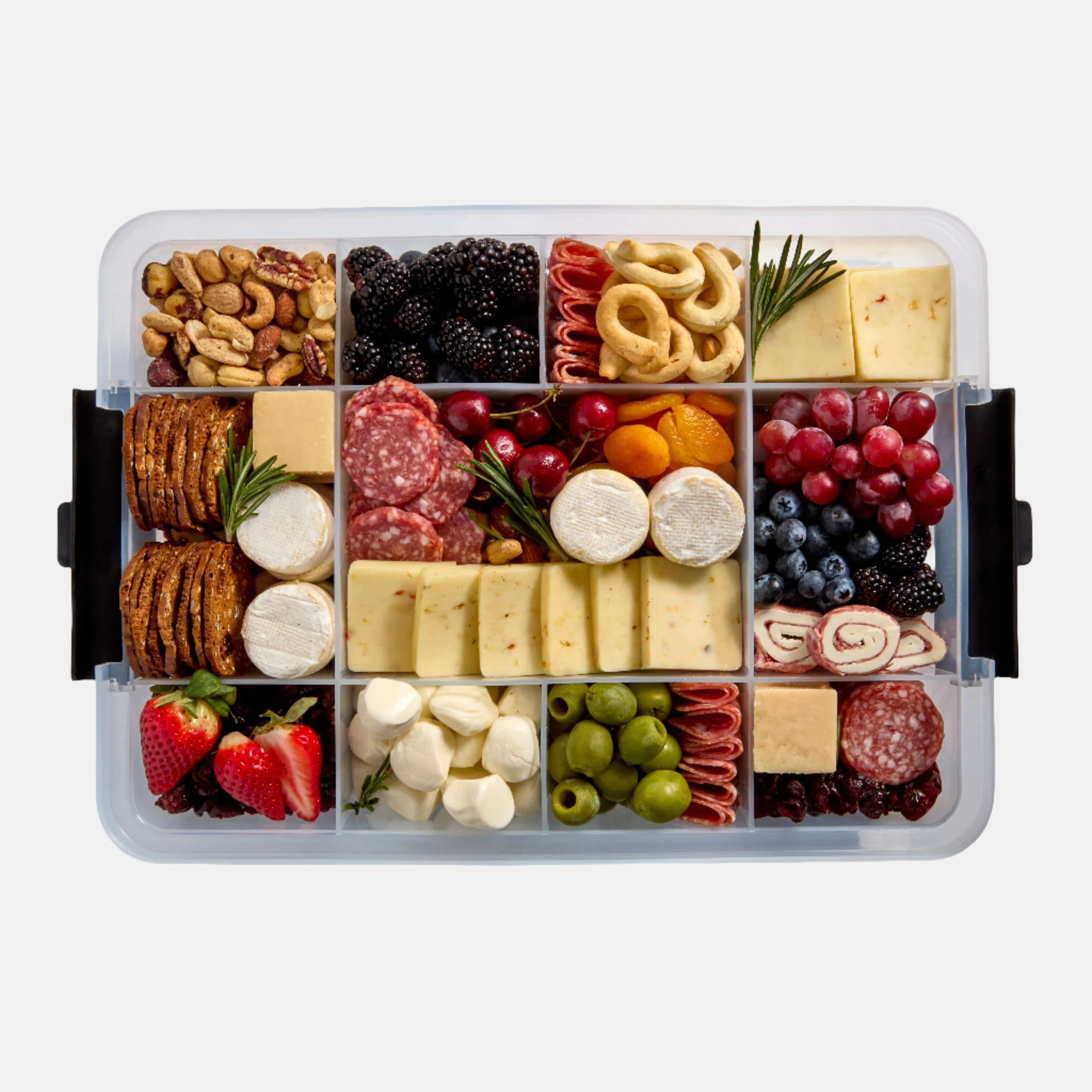 Farberware Build-A-Board ™ Snacklebox Locking Cutting Board Lid, Portable Charcuterie Storage with Compartments 11x16