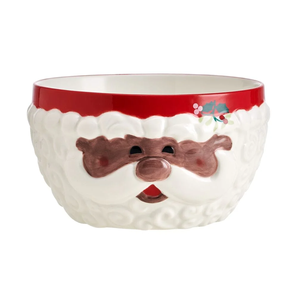 Winterberry® African American Jolly Santa Sculpted Cereal Bowl